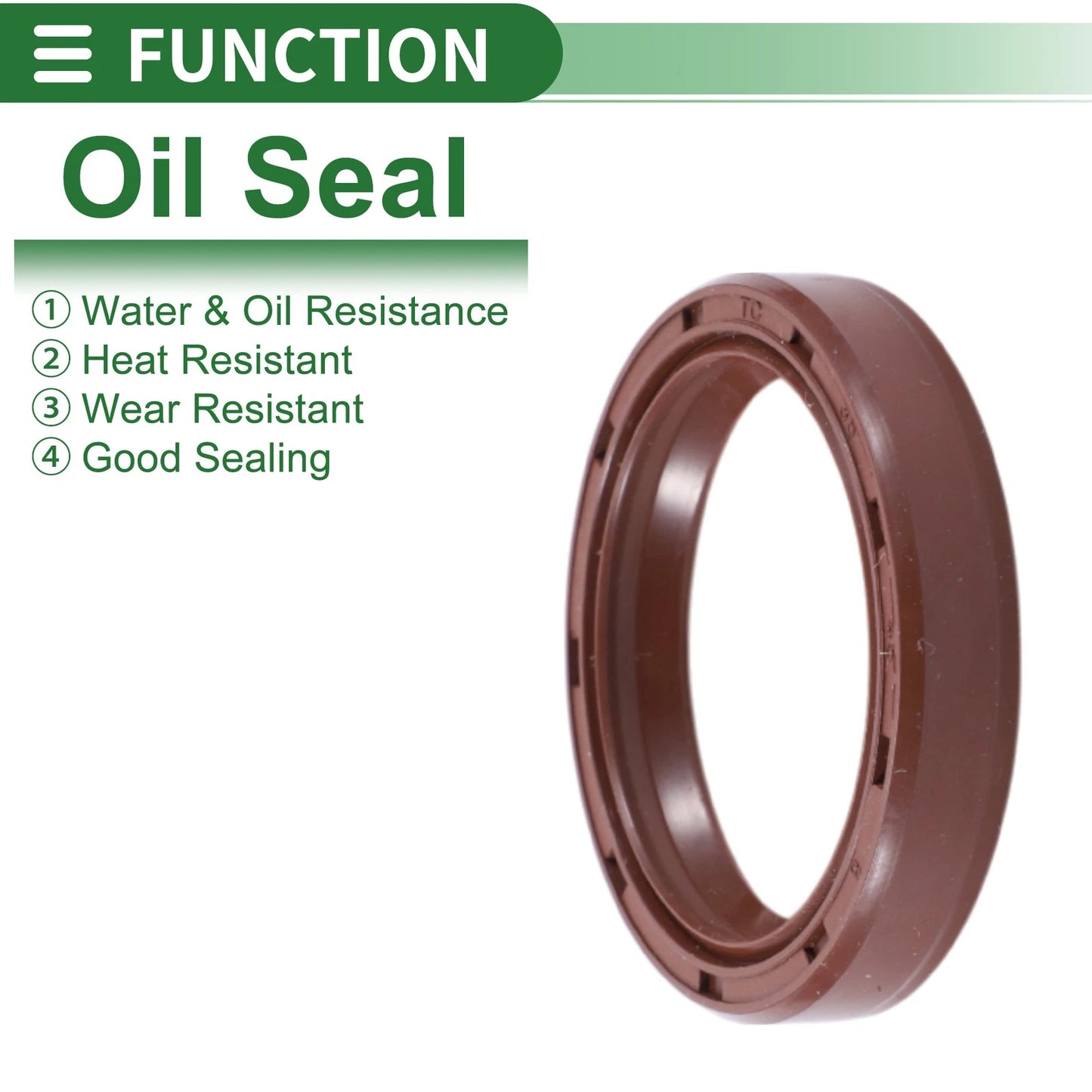 Oil Seal 35x45x8mm Brown 5 Pcs Fluorine Rubber Rotary Shaft Seal