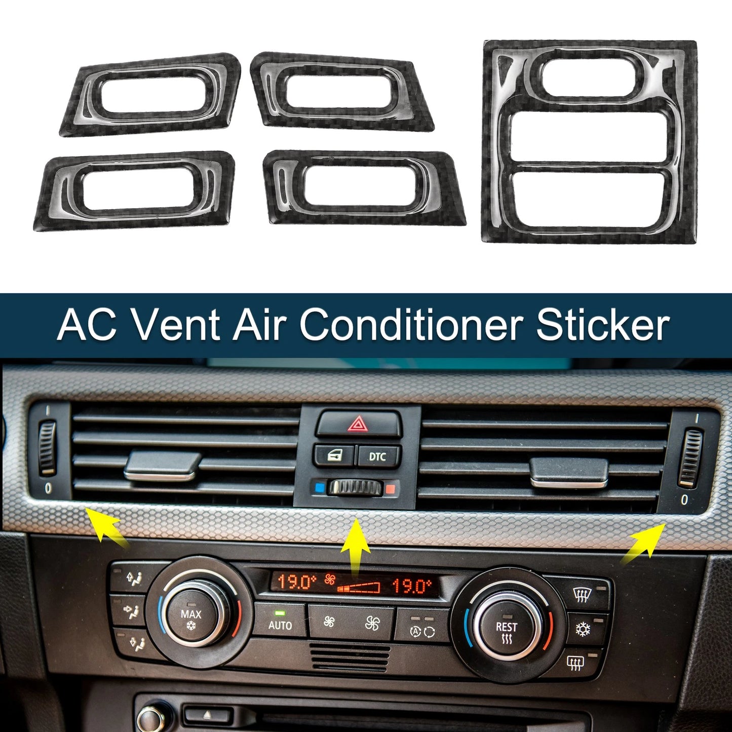 AC Vent Sticker 5pcs for BMW 3 Series E90 E92 E93 (2005 - 2012)