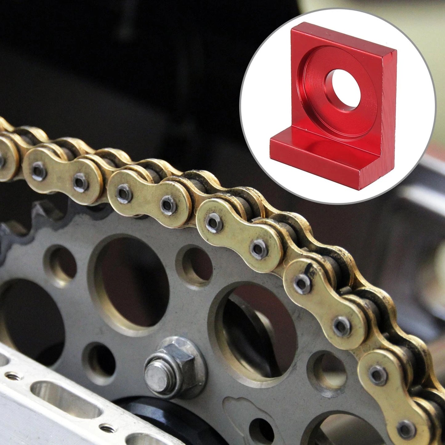 4pcs 12mm Dia Hole Chain Adjuster Block Tensioners Red Metal for Motorcycle