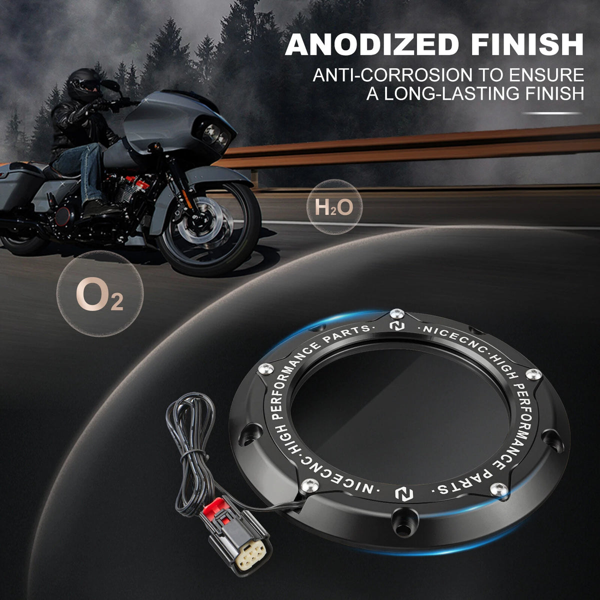 CNC Clear Derby Cover w/LED Strip Light for Harley Ultra Limited (2017-2024)