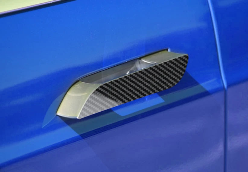 ABS Carbon Fiber Door Handle Lid Cover Trim for Tesla Model S (2013-2022) 4 x pcs