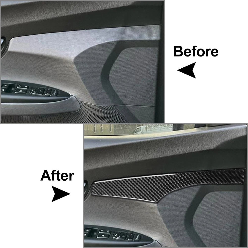 Carbon Fiber Interior Door Panel Cover Trim for Hyundai Veloster JS (2019-2023)