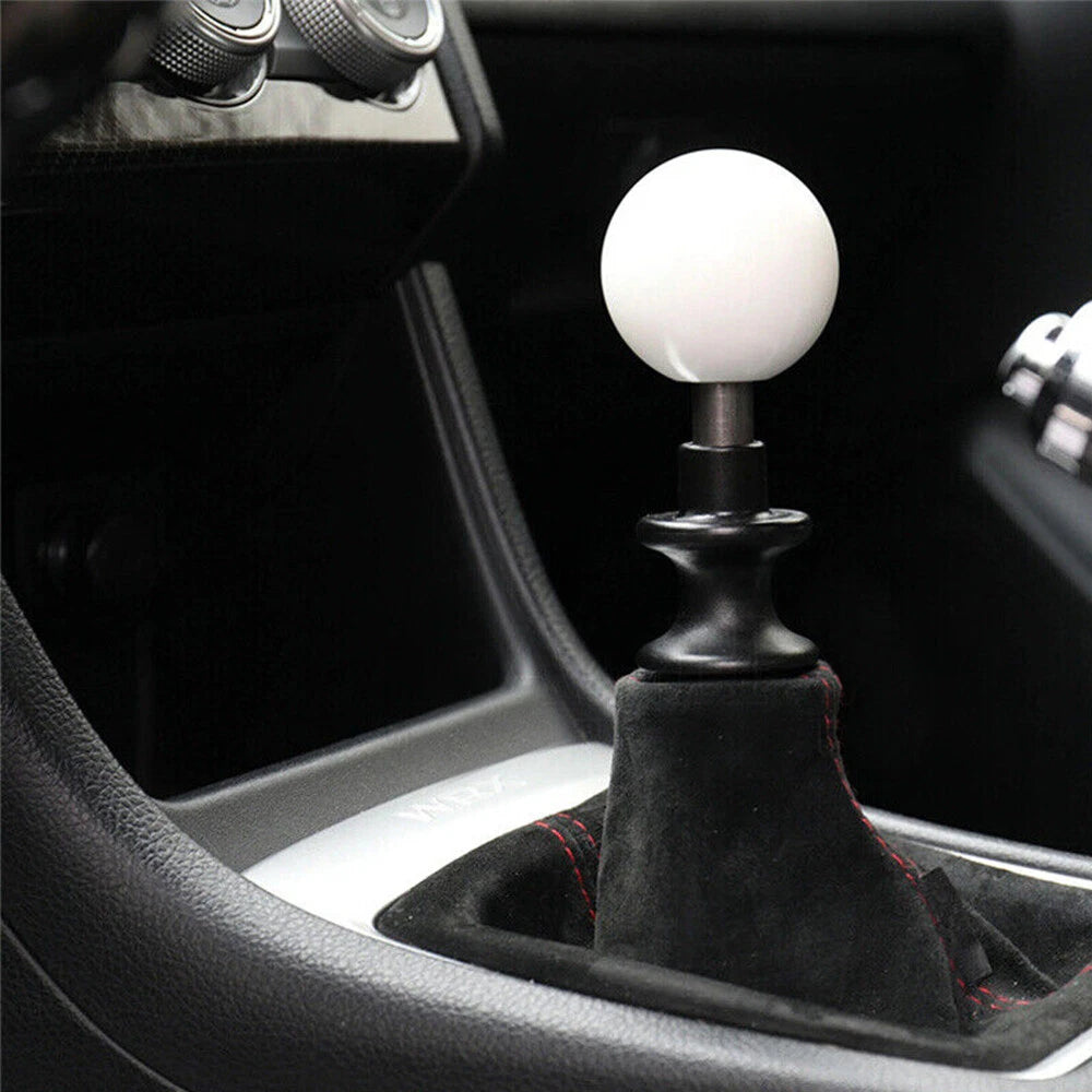 White Acrylic Round Ball Gear Shifter Knob for Manual Transmission Car