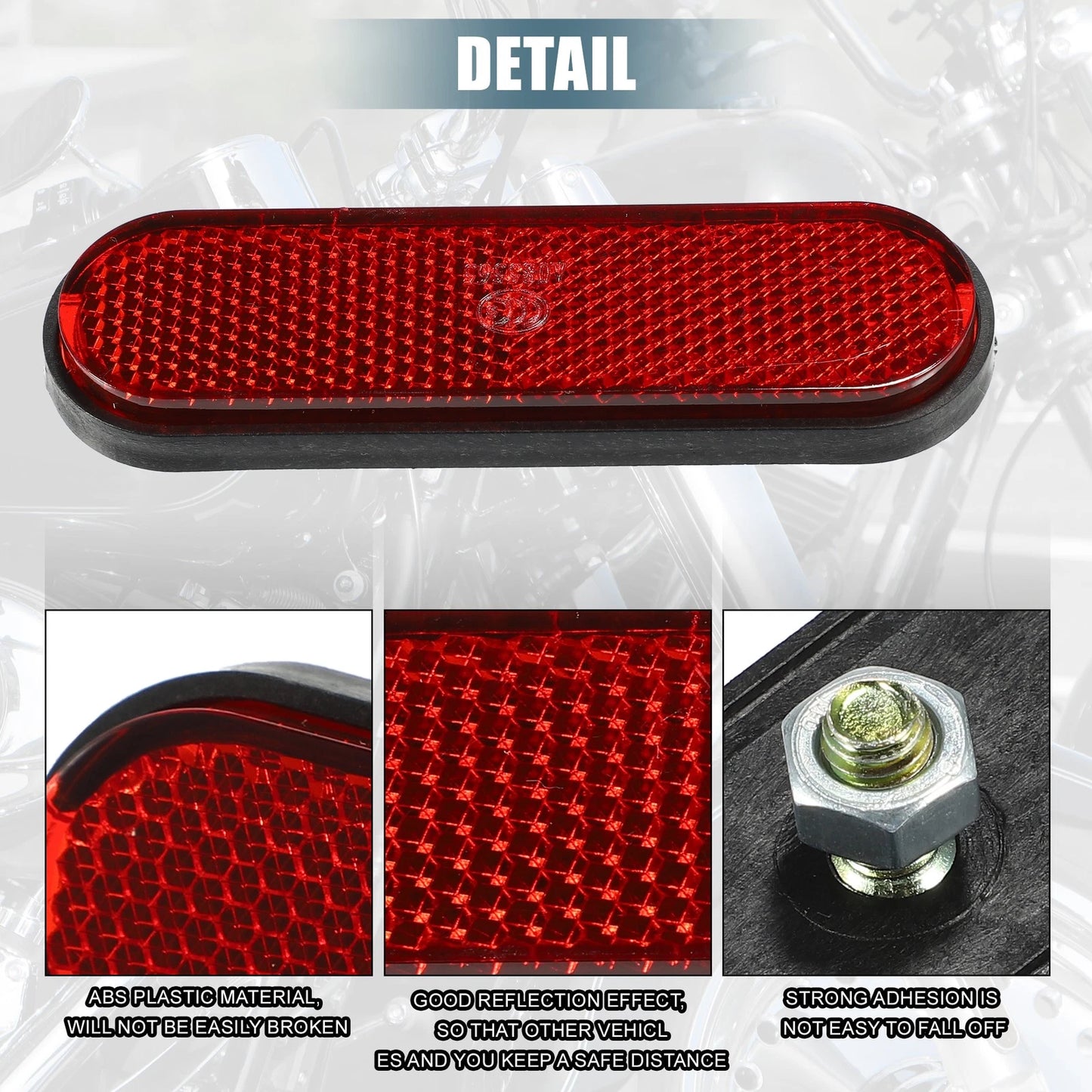 Universal Motorcycle Reflector / 100x30 / Safety Spoke Red