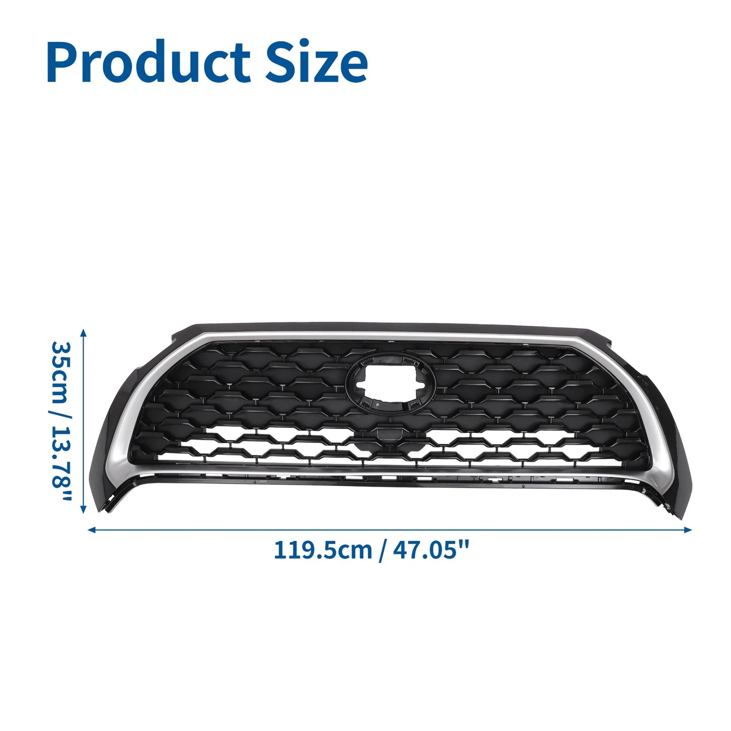 Front Upper Hood Bumper Grille Grill for Toyota Corolla Cross Black (2022–2023)