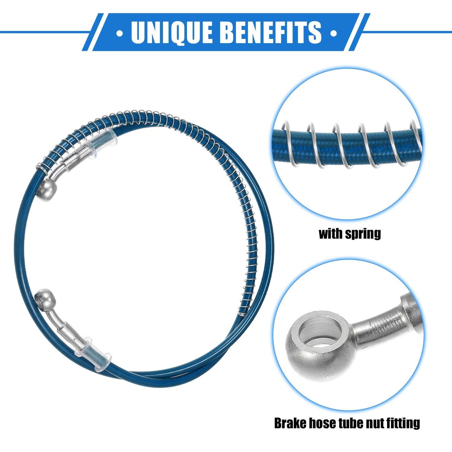 Hydraulic Brake Hose Line Blue 120cm 10mm 0.39in for Motorcycle