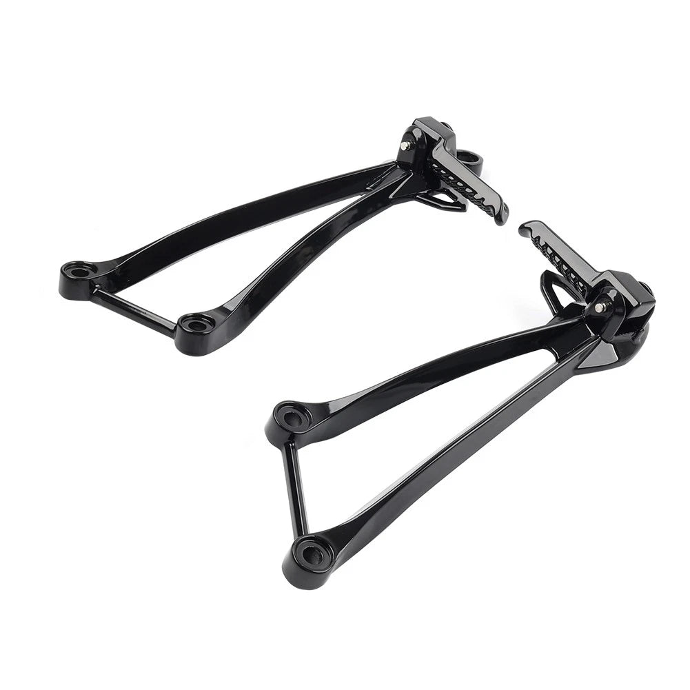 Black Rear Passenger Footpegs Bracket for Kawasaki Ninja ZX6R ZX10R (09-24)