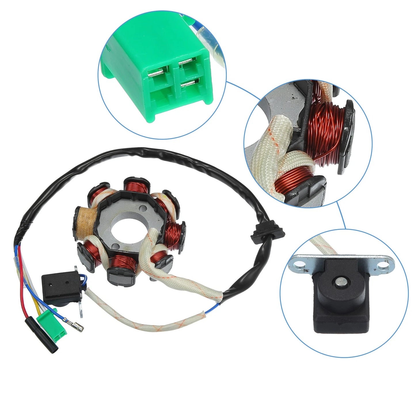 5 Wires 8 Pole AC Motorcycle Magneto Stator for 125cc GY6 Engine for ATV UTV