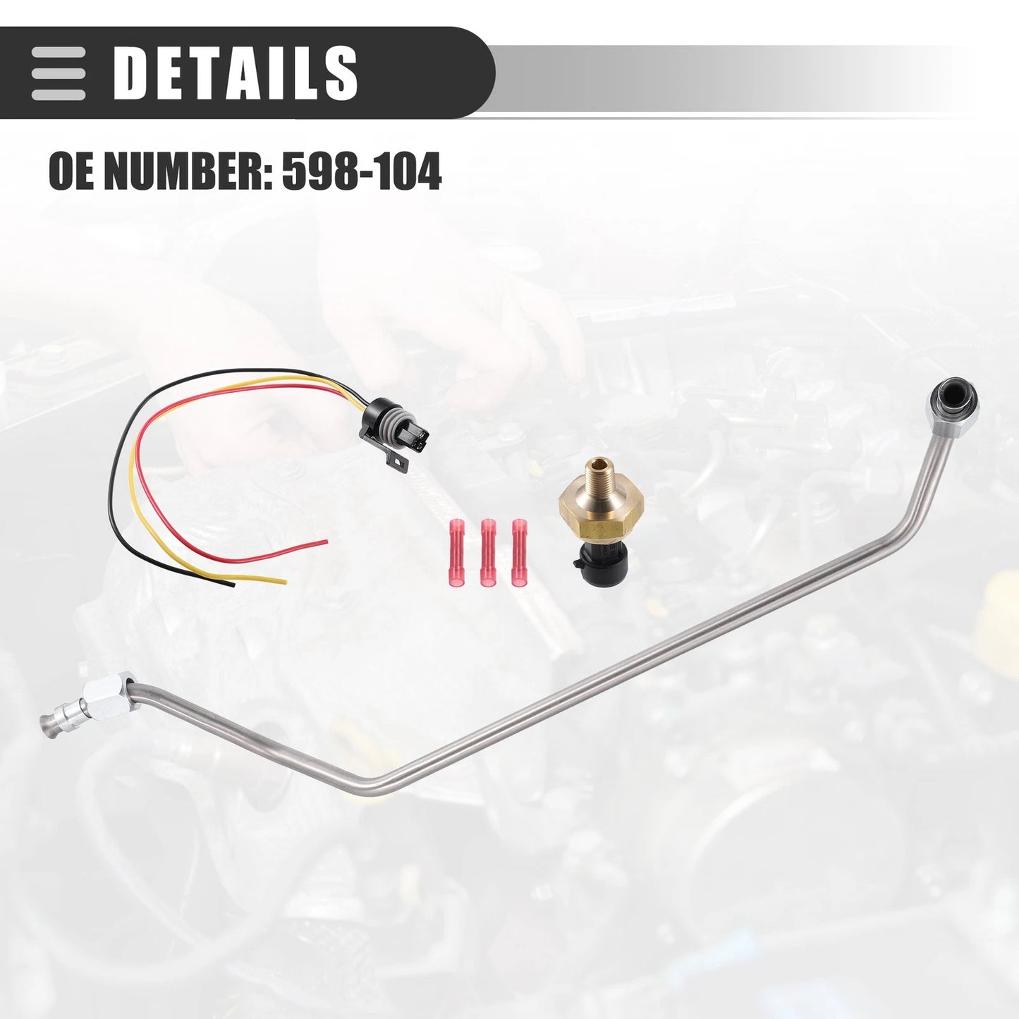 EBP Tube Sensor for Ford (1994-1997) - Metal, Silver Tone