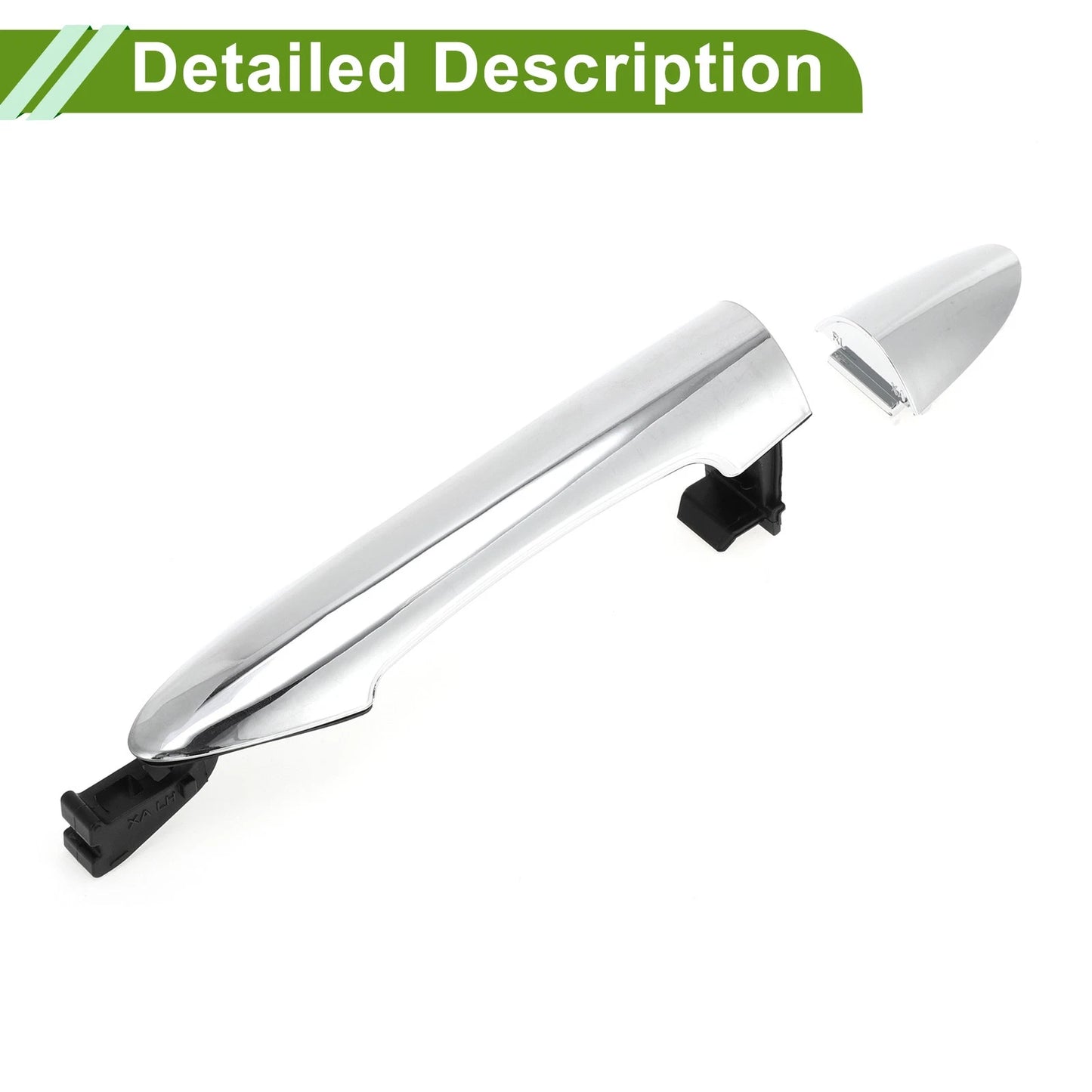 Silver Tone Rear Left Exterior Door Handle for Hyundai Kia Picanto (2011-2016)