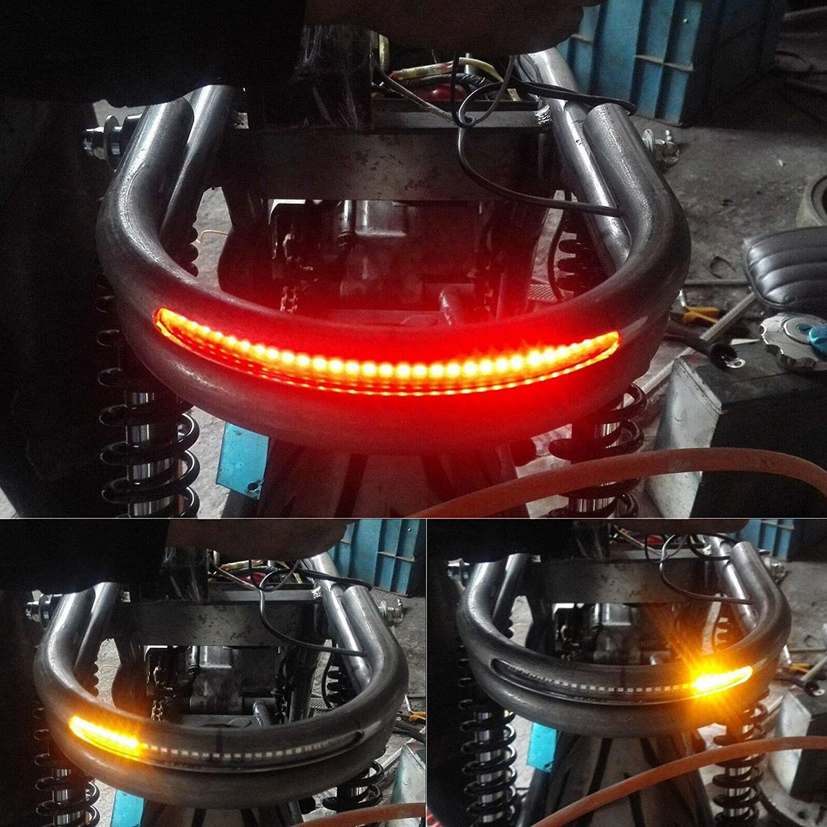 Rear Seat Frame Hoop & LED Turn Signal Lights for Honda CB, Yamaha