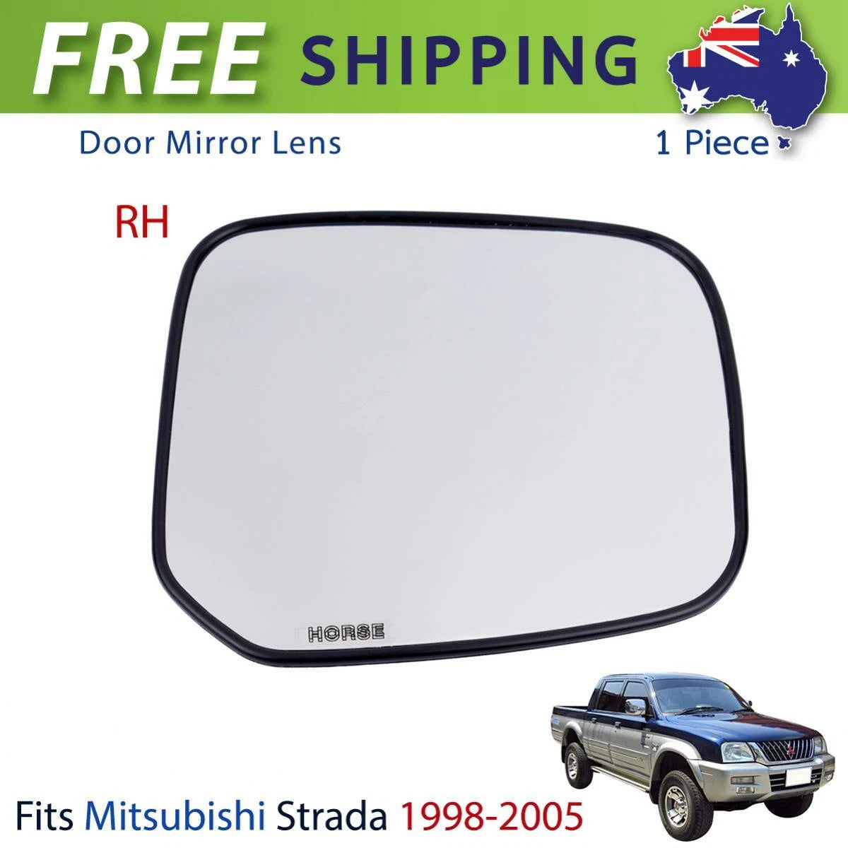 Side Mirror Glass Lens Right Fit Mitsubishi L200 Strada Pickup Truck 1998-05 New