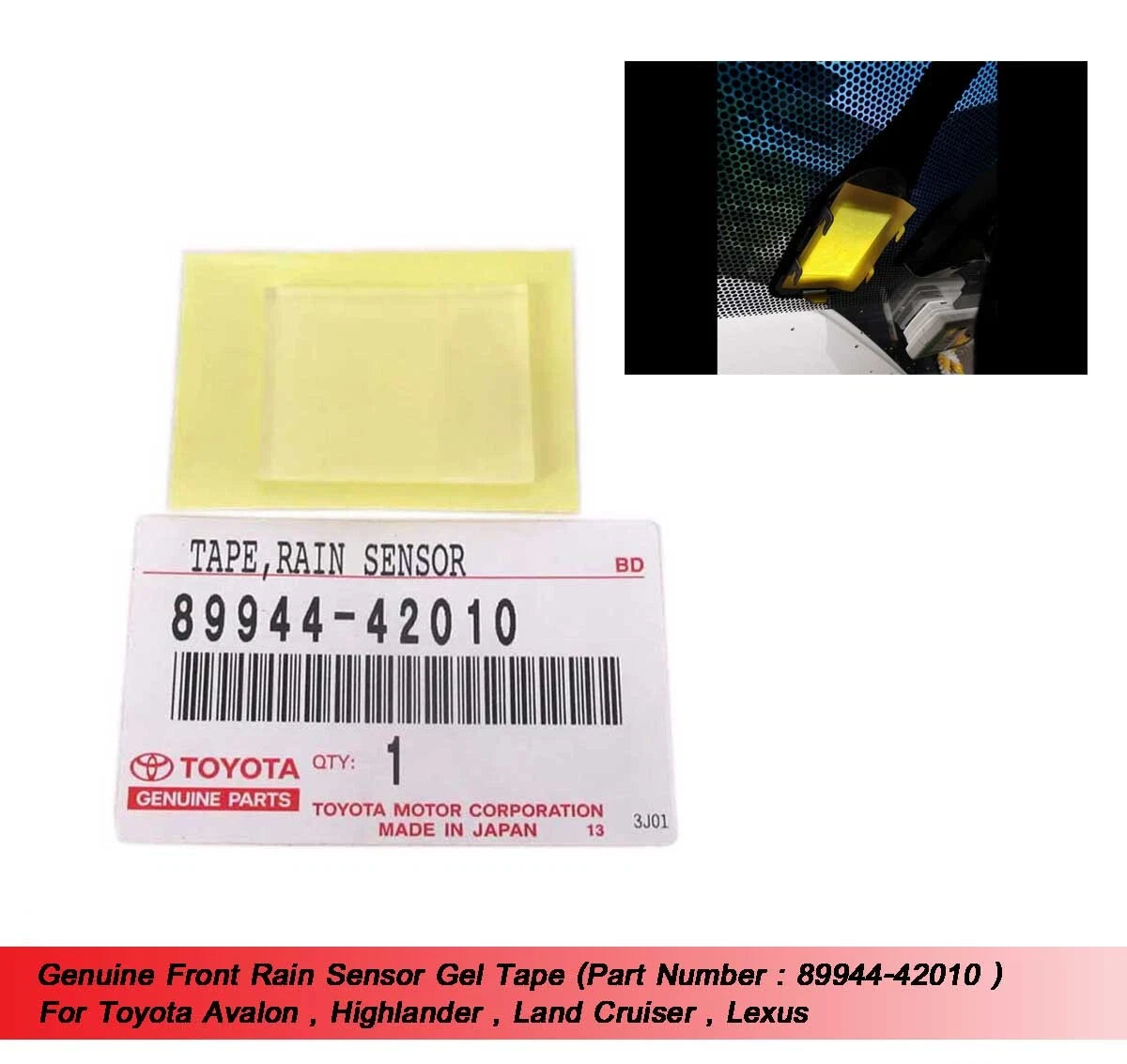 Front Rain Sensor Gel Tape for Toyota Lexus Avalon Land Cruiser (2000-2023)