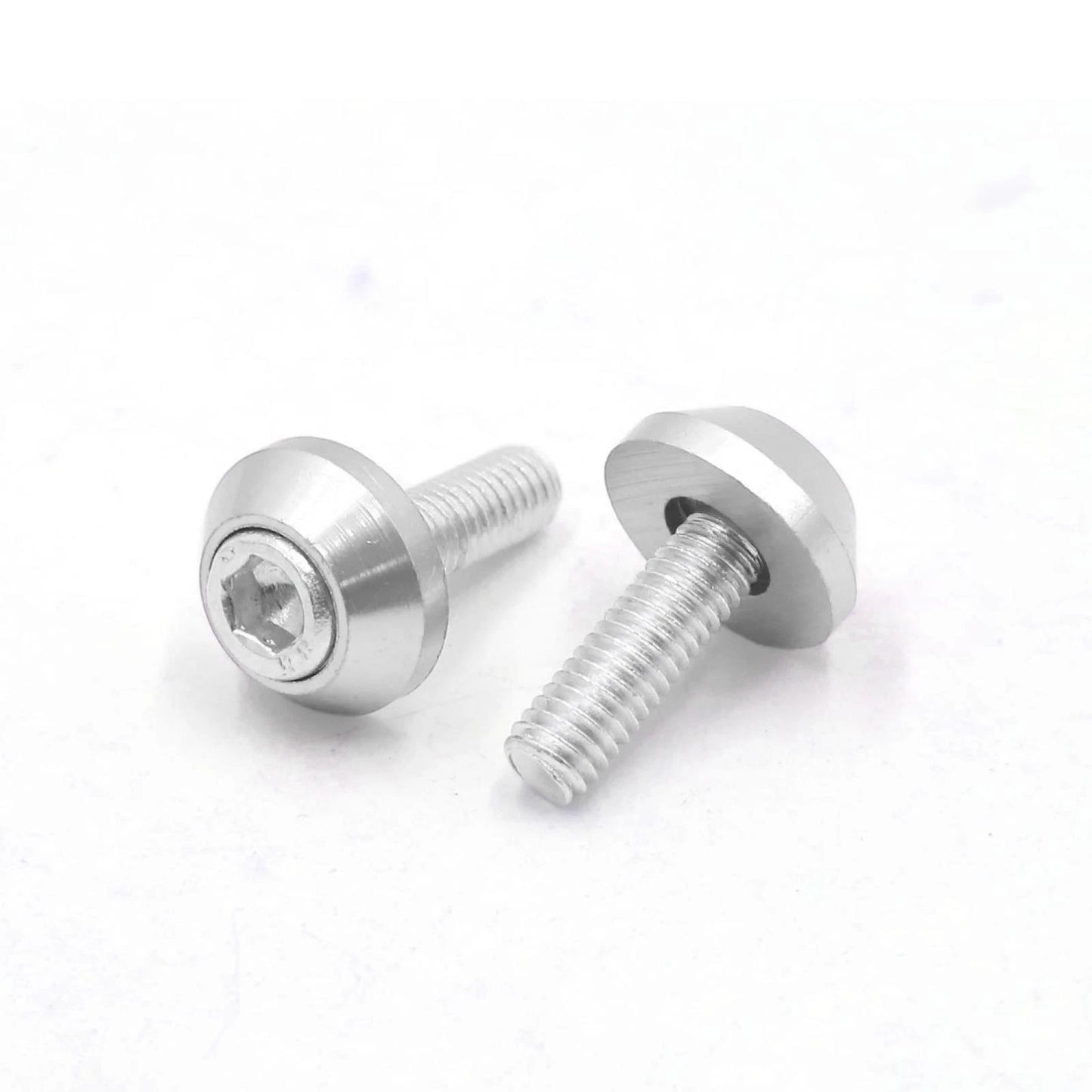 12Pcs 6mm Thread Silver Alloy Motorcycle License Plate Screws for Motorcycle