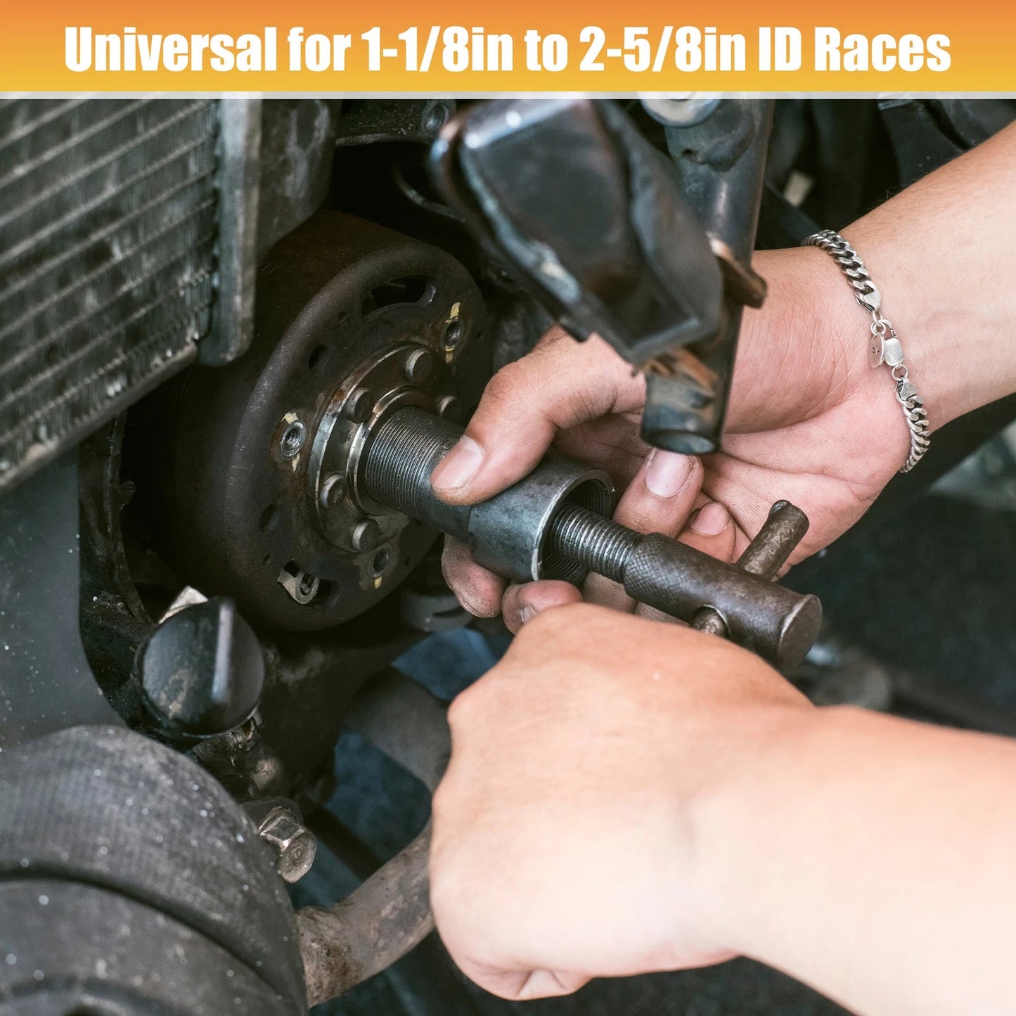1 Set Steering Neck Bearing Race Remover Tool 1-1/8" to 2-5/8" for Motorcycles
