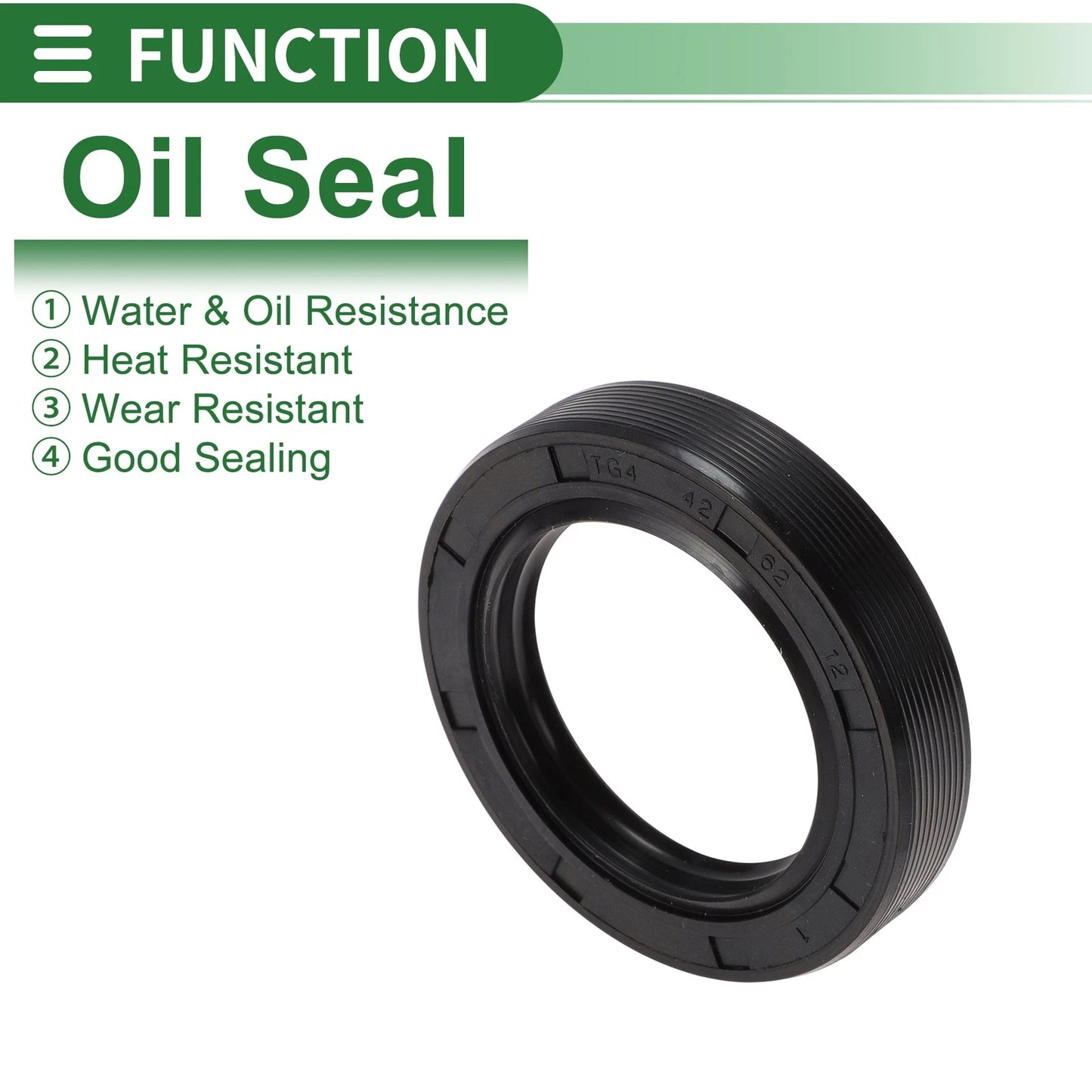 Oil Seal 42x62x12mm NBR Rubber High Pressure Black 5 Pcs for Make Model