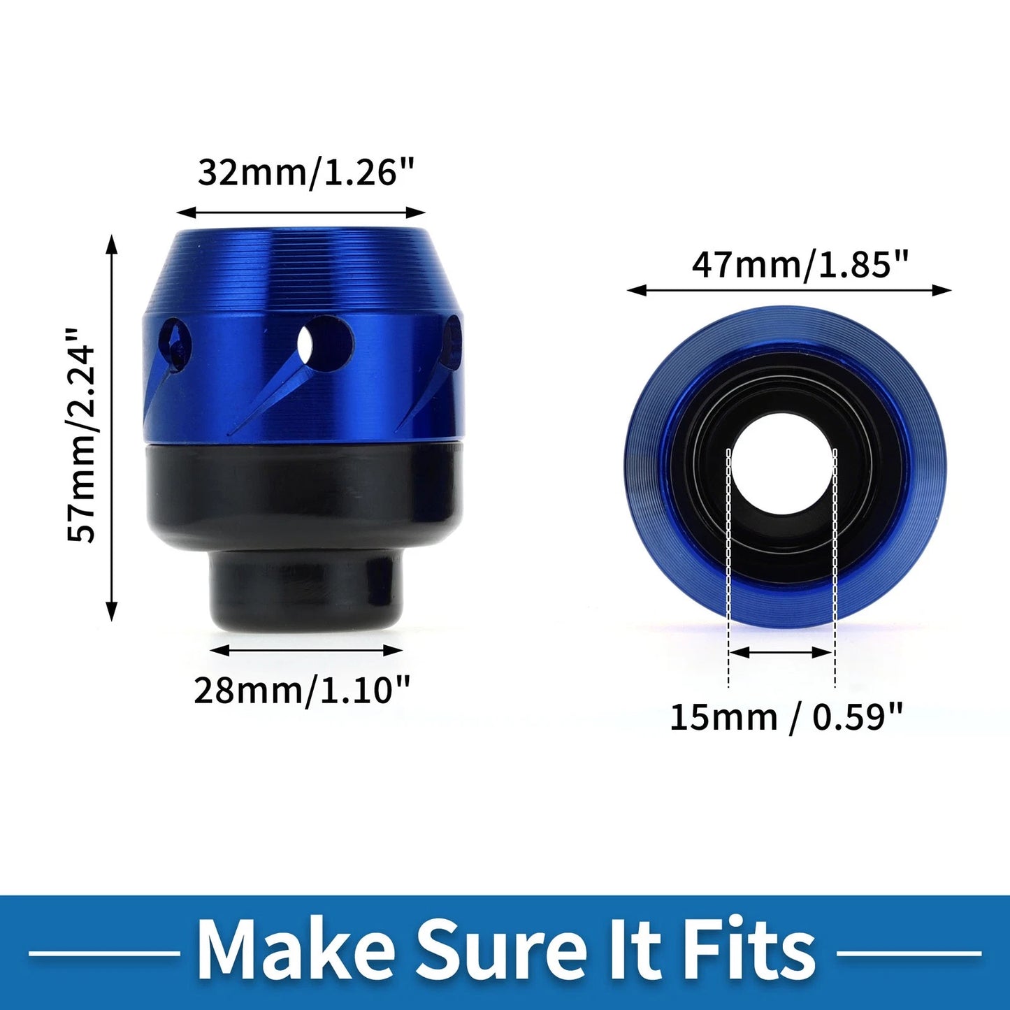Motorcycle / 2 x Front Fork Frame Sliders / for Make Model