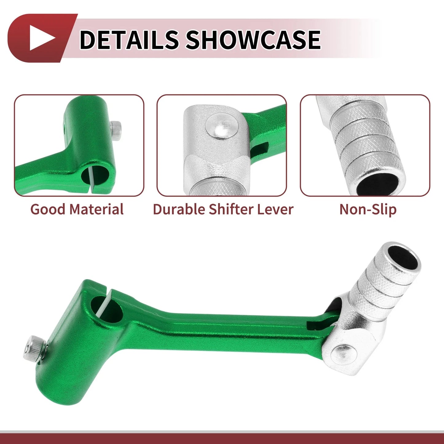 Folding Motorcycle Gear Shifter Lever for Bosuer Cheetah Green Silver Tone