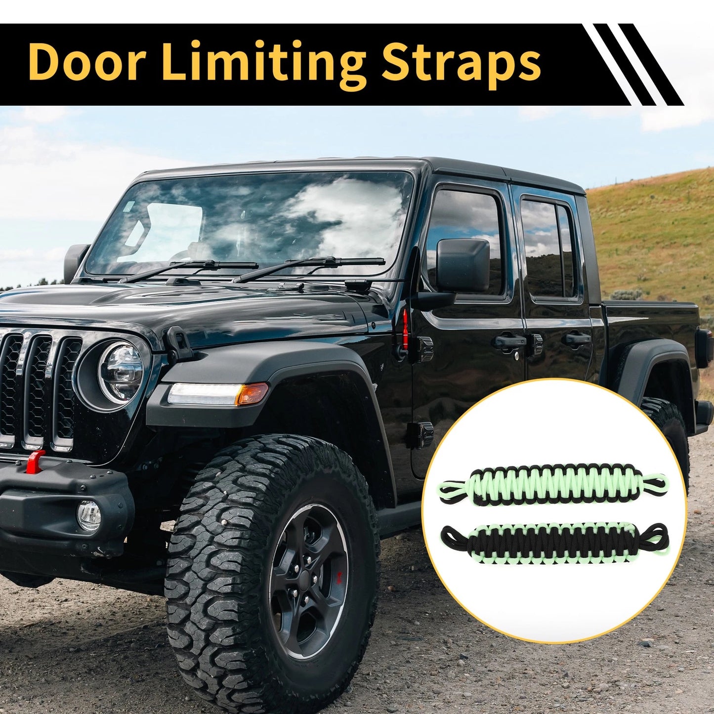 Door Limiting Straps for Jeep Wrangler TJ JK JKU (1997-2023)