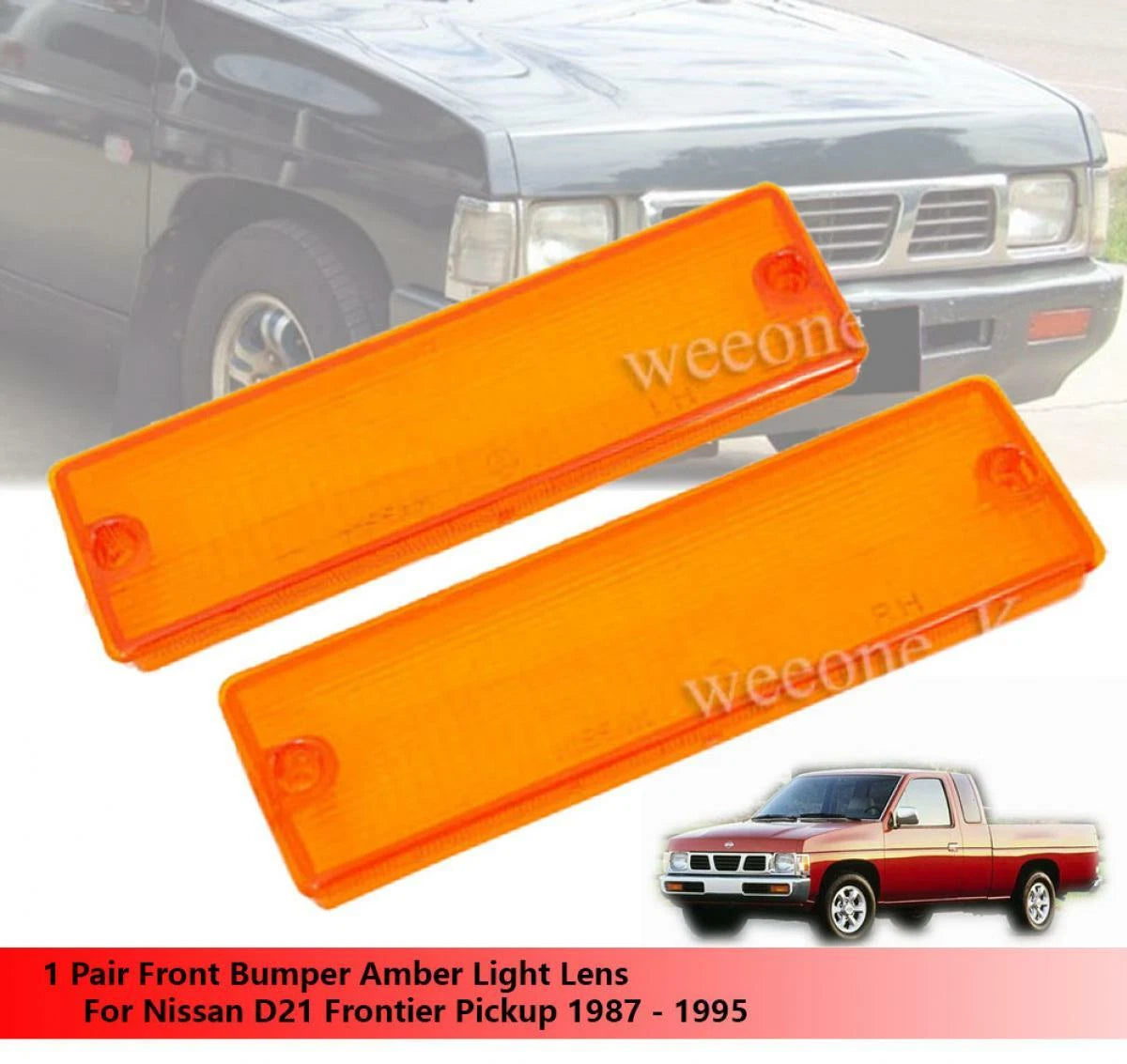 Front Bumper Orange Light Lens for Nissan D21 (1987-1995)