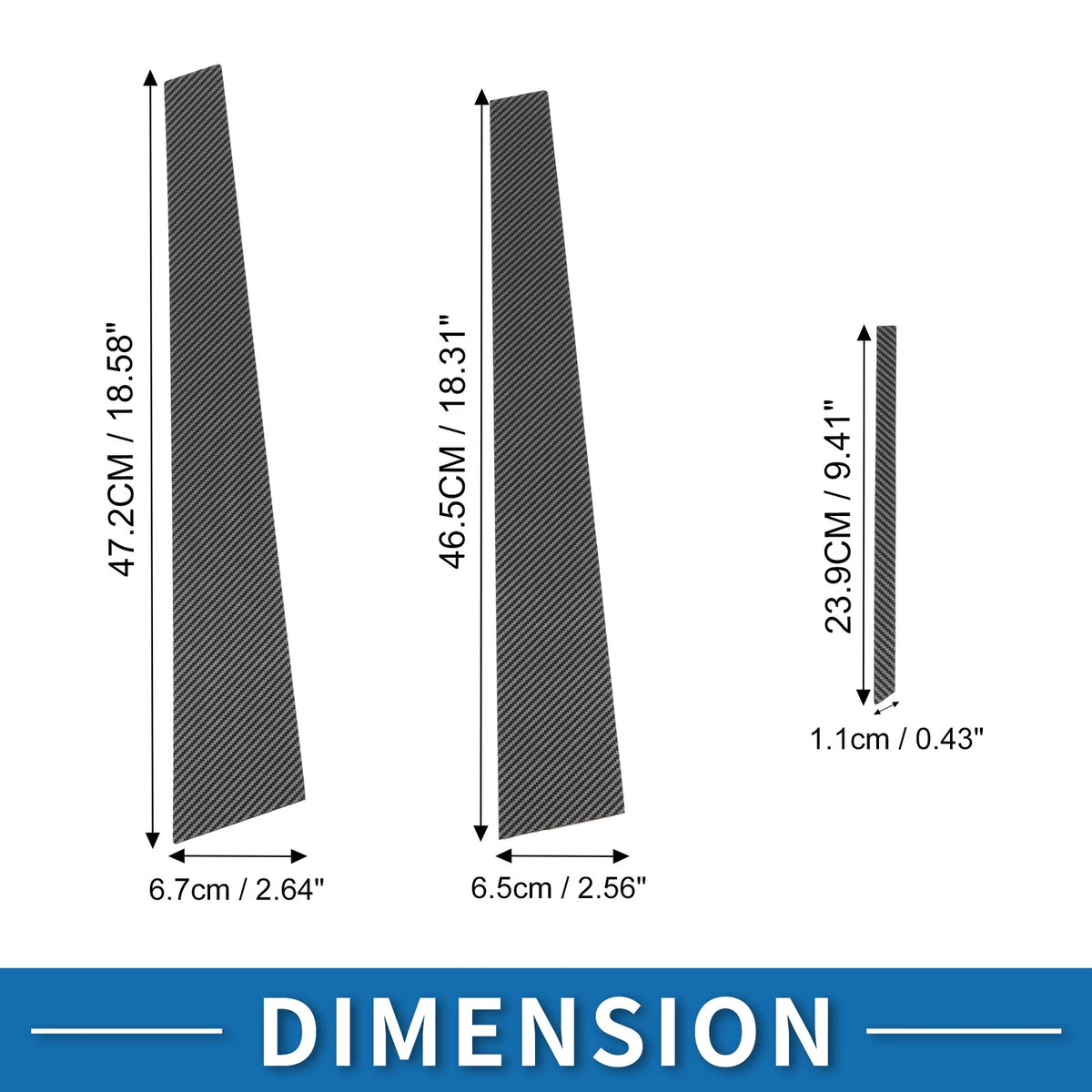 6 x Door Pillar Window Trim for Toyota Camry (2002–2006)