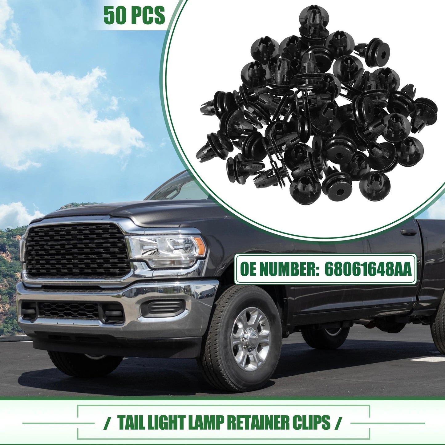 50 Pcs Tail Light Lamp Retainer Clip for Dodge Ram 1500