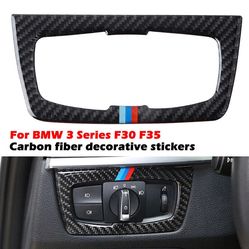 Carbon Fiber Headlight Switch Cover Trim for BMW F30 (2012-2019)