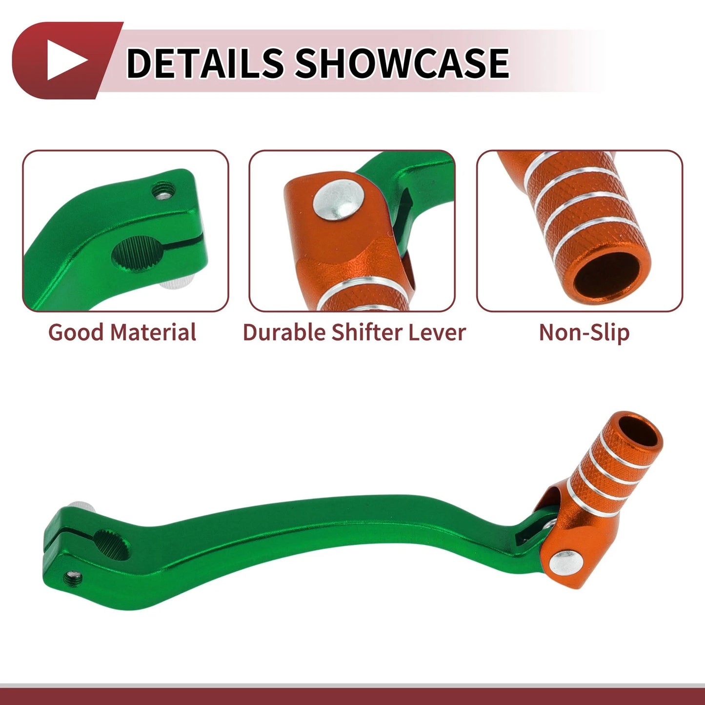 Gear Shift Lever Green Orange Silver Tone for Kayo T6