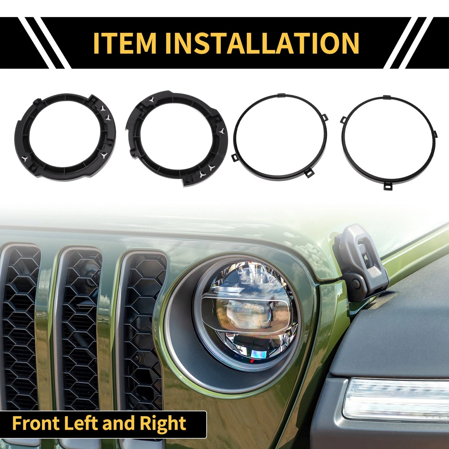 7 Inch Round Headlight Mounting Bracket Set for Jeep Wrangler (2007-2018)