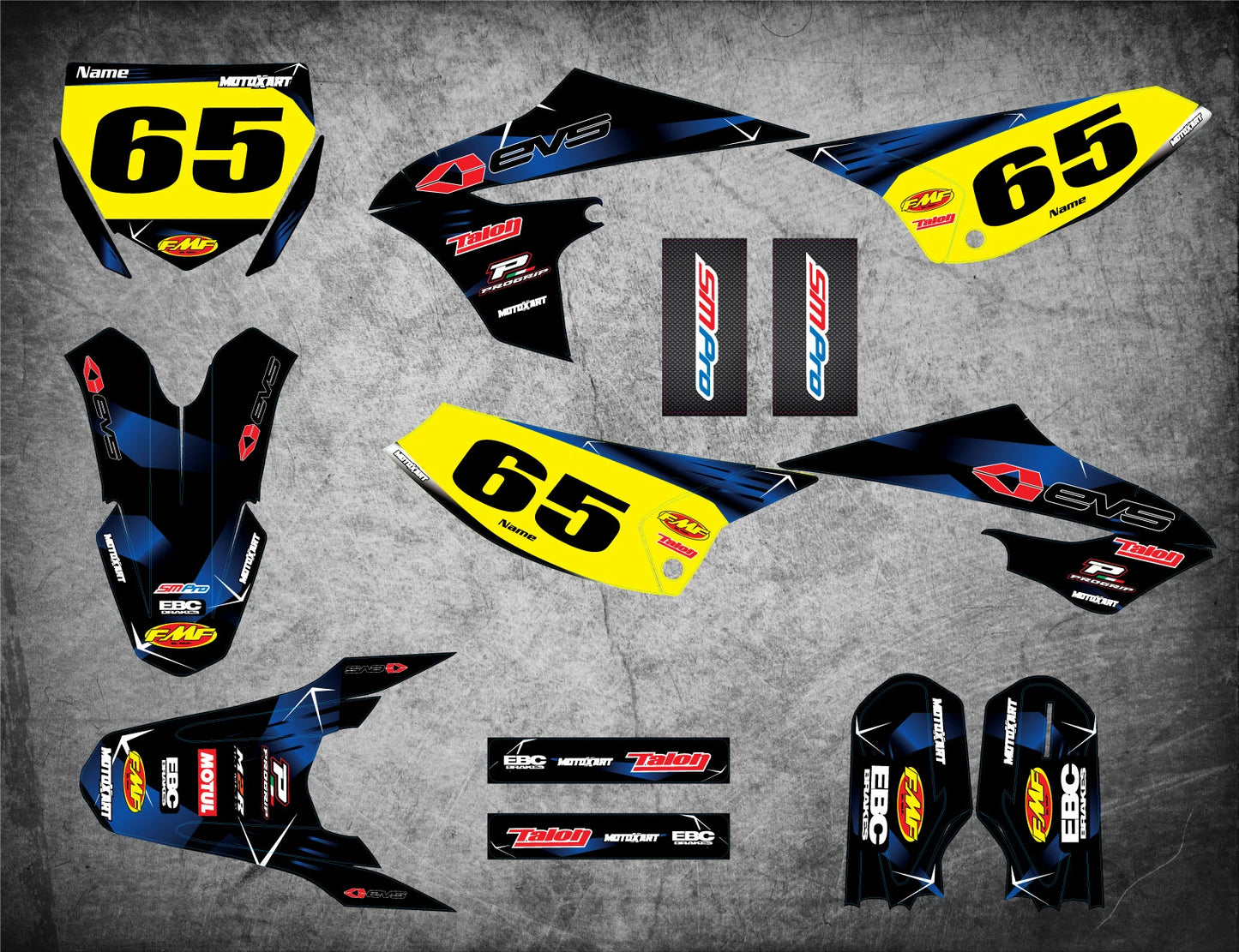Custom Graphics Full Kit for Yamaha YZ 65 - Barbed Style Stickers