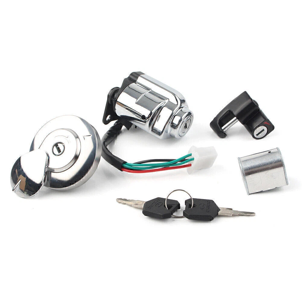 Ignition Switch Fuel Gas Cap Seat Lock Key Set for Honda VT600 Shadow (1988-2008)