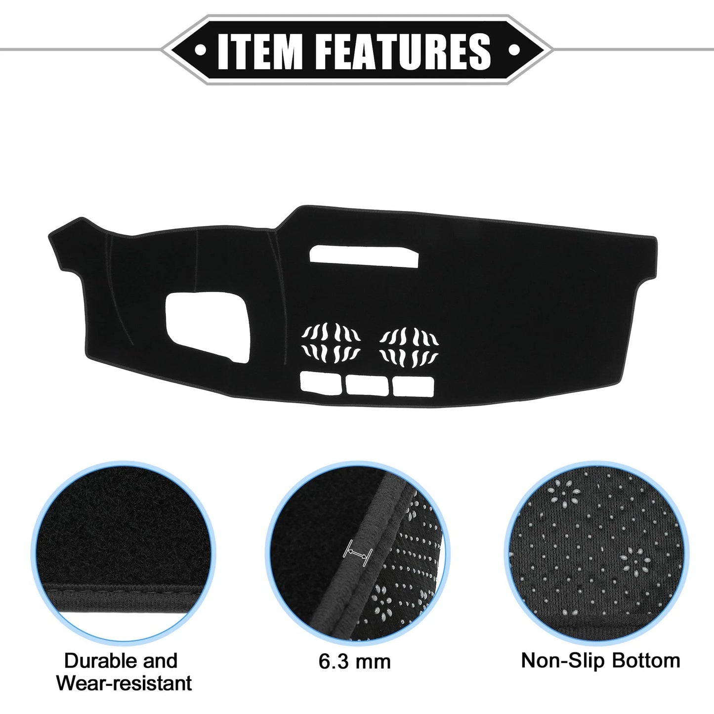 Dashboard Cover Mat Protector for Mazda CX-5 2016-2023 Black