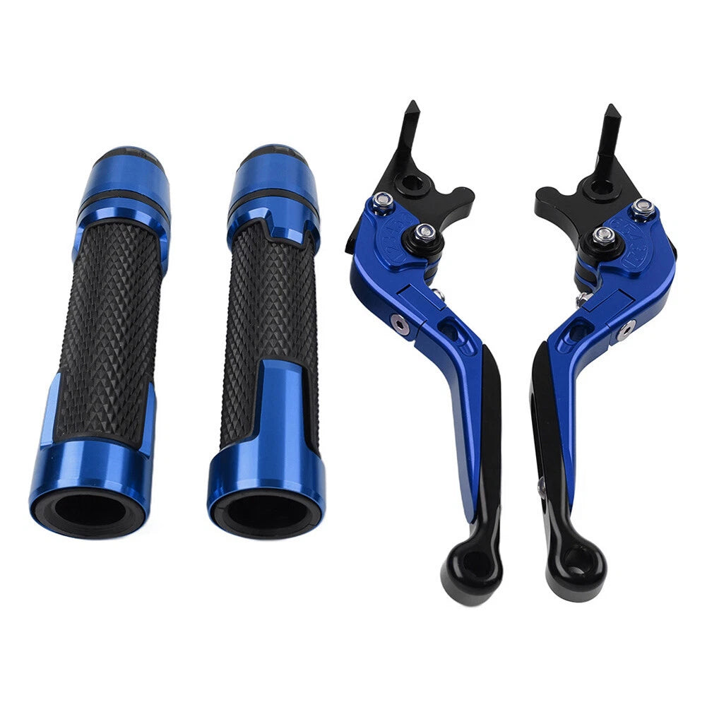 Blue Extendable Brake Clutch Levers & Grips for BMW F650GS (2002-2007)