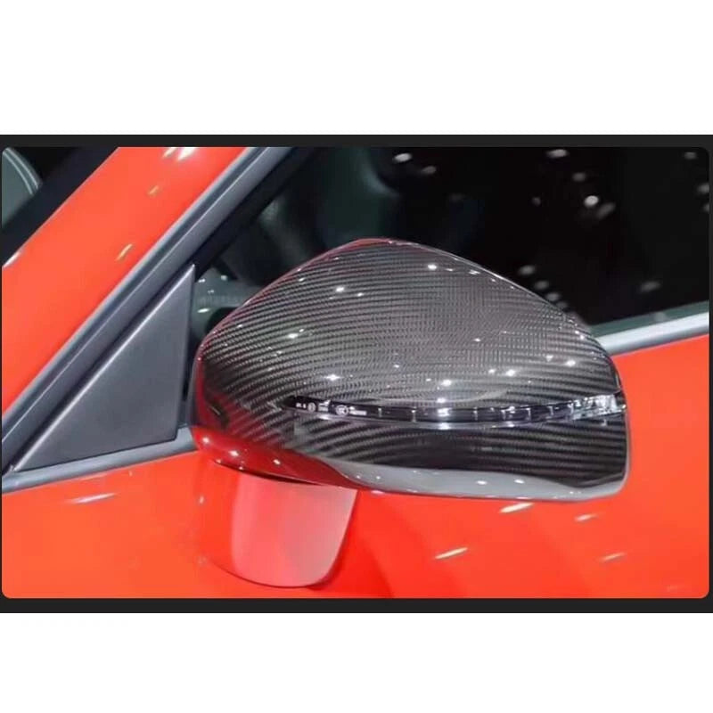 Real Carbon Fiber Side Mirror Cover Shell For Audi TT TTS TTRS MK2 R8 2007-14