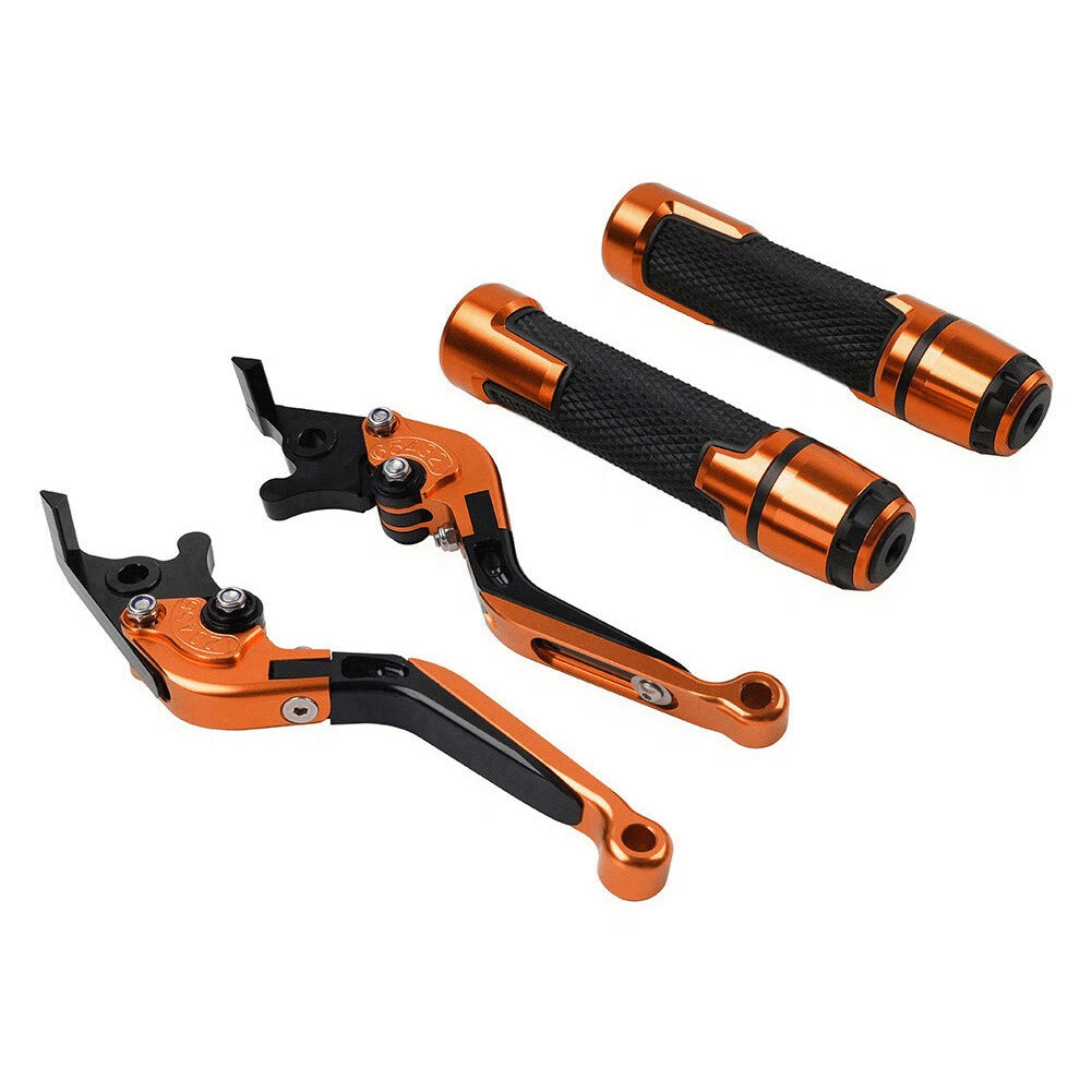 Orange Extendable Brake Clutch Levers Grips Set for Kawasaki ZZR1400 (2006-2019)