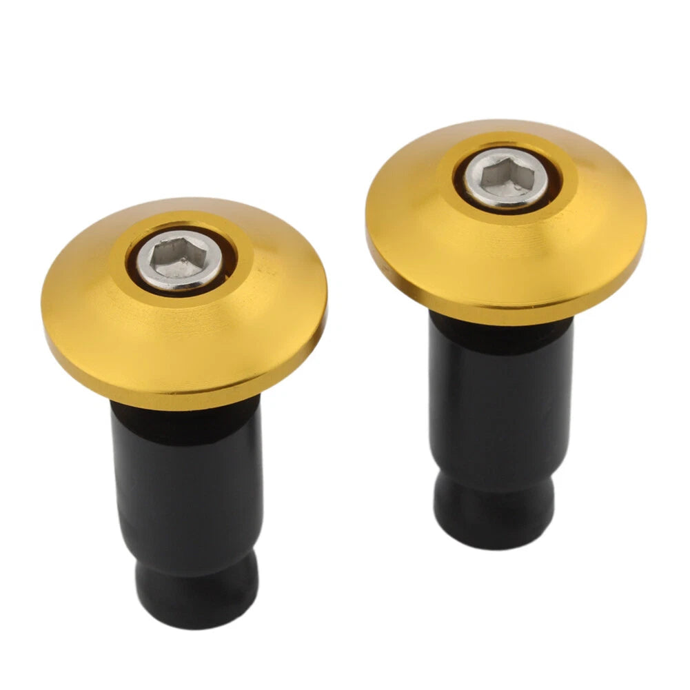 7/8'' Handlebar Grips Caps for Motorcycle Dirt Bike - Gold