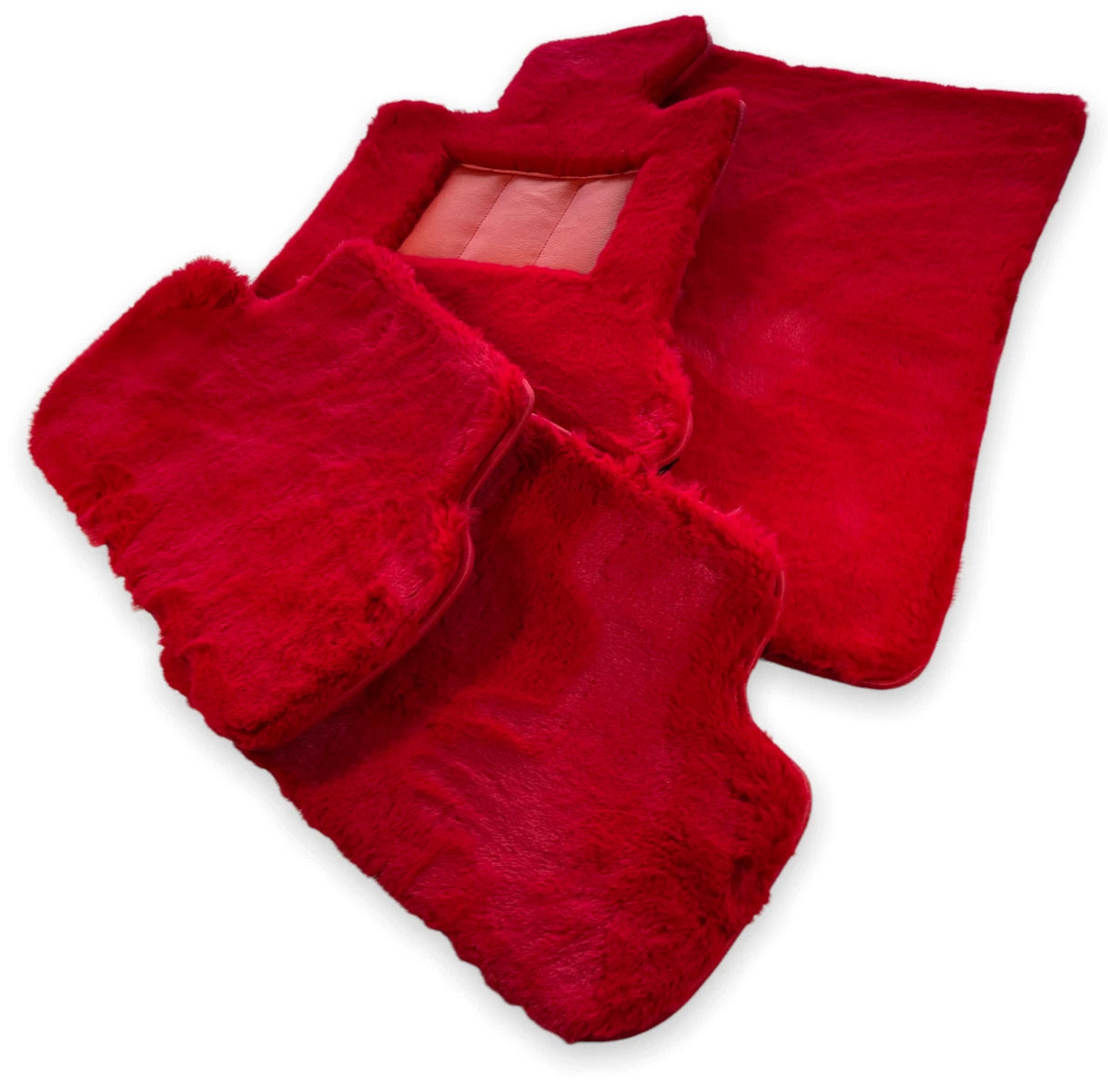 Red Sheepskin Floor Mats for Rolls Royce Phantom (2003-2016)
