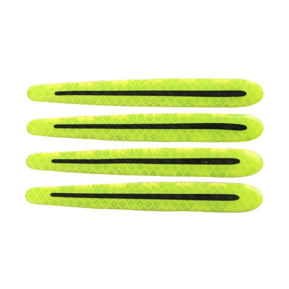 Car Door Handle Reflective Sticker for Scratch Protection Carbon Fiber Green