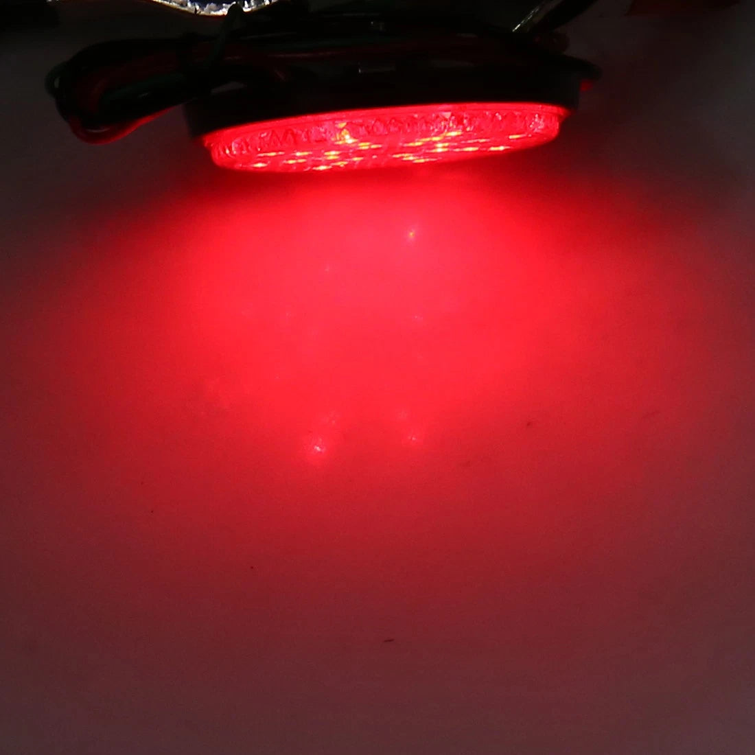 2 x Red LED Round Reflector Tail Brake Turn Signal Light for Motorcycle Scooter
