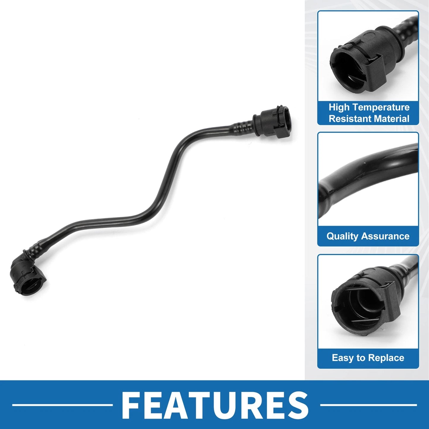 Radiator Hose for BMW 530e 2018-2022 Plastic Black 1 Pc