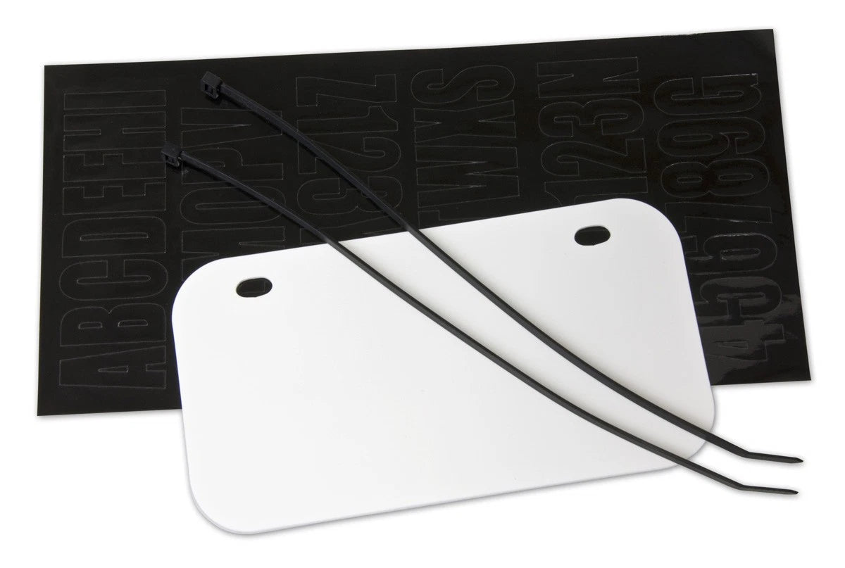 License Plate Kit for ATV LEGAL White with black decal Wisconsin