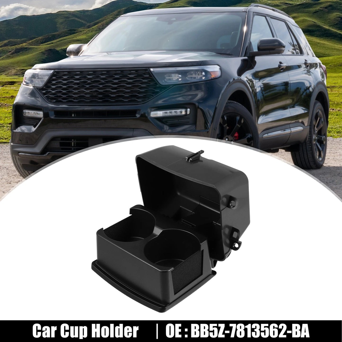 Rear Seat Cup Holder Black for Ford Explorer (2011-2015)