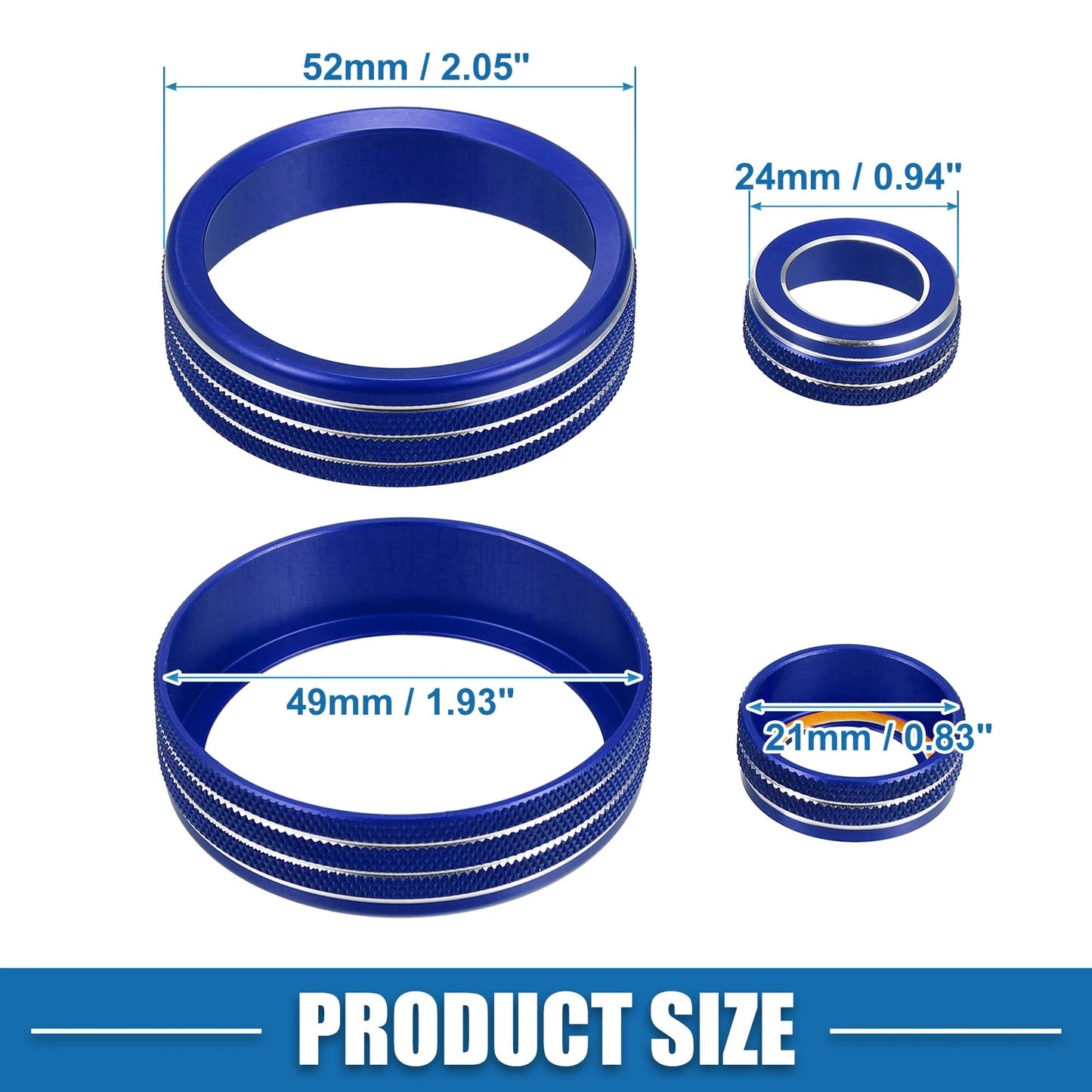 AC Audio Volume Knob Cover Set of 5 for Subaru BRZ GR86 2022 Blue