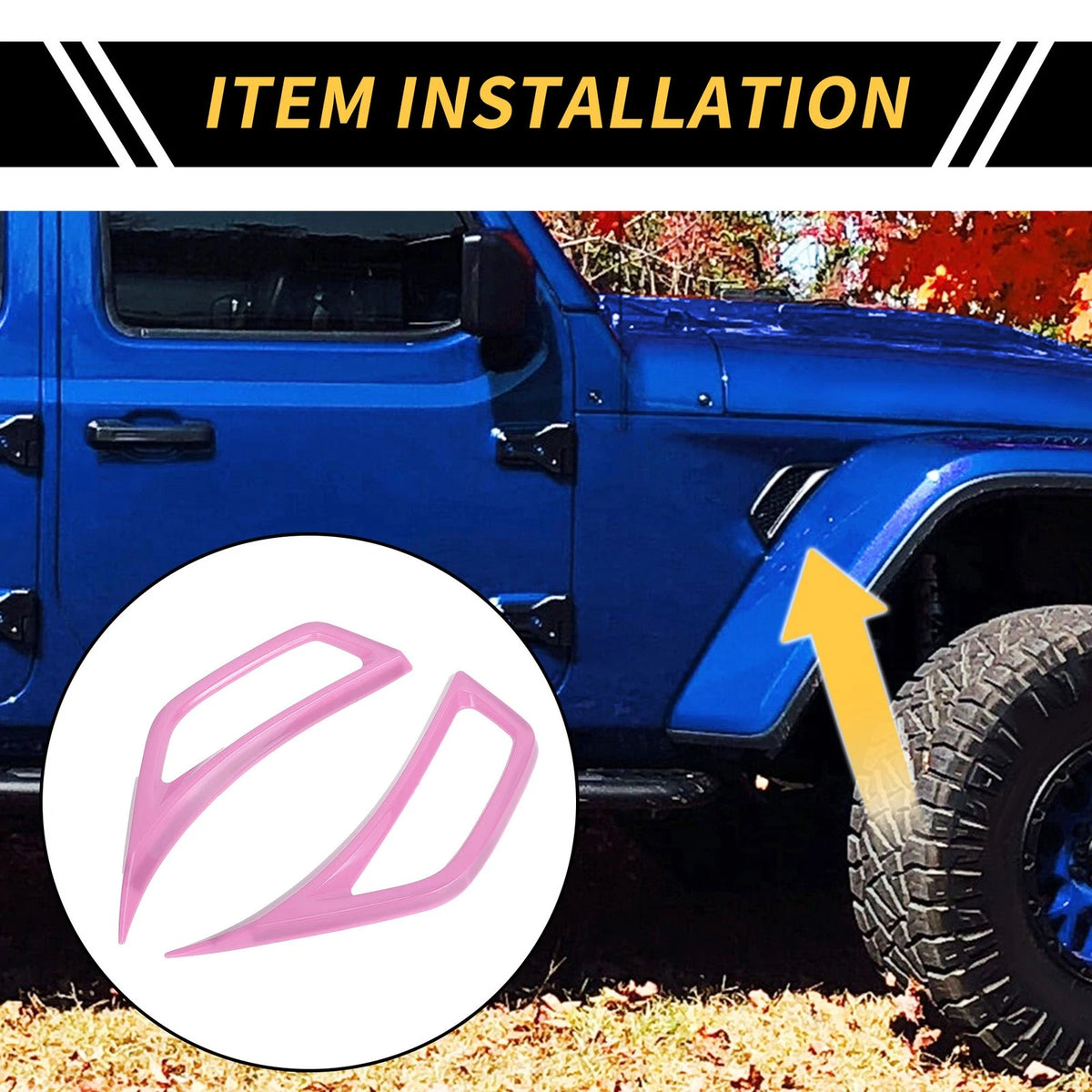 Fender Side Air Outlet Vent Covers for Jeep Wrangler JL JLU Gladiator JT (2018-2023)