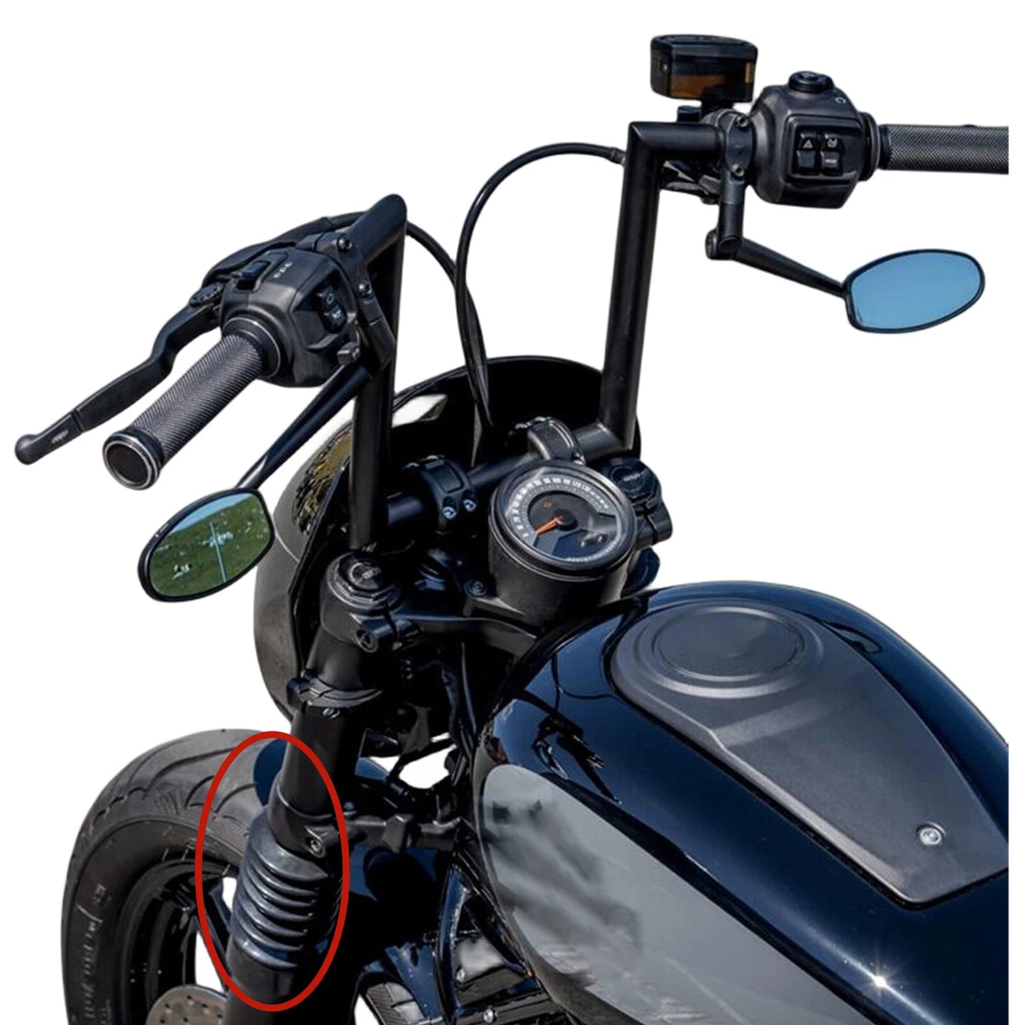 2 x Front Fork Shock Dust Covers for Harley Nightster 975 (2022-2023) Black