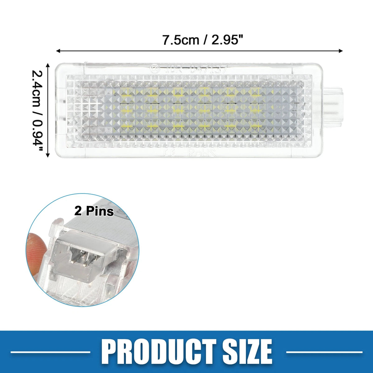 2 x Trunk Light Courtesy Footwell Lamps for BMW X3 (2011-2017), X5 (2007-2013)