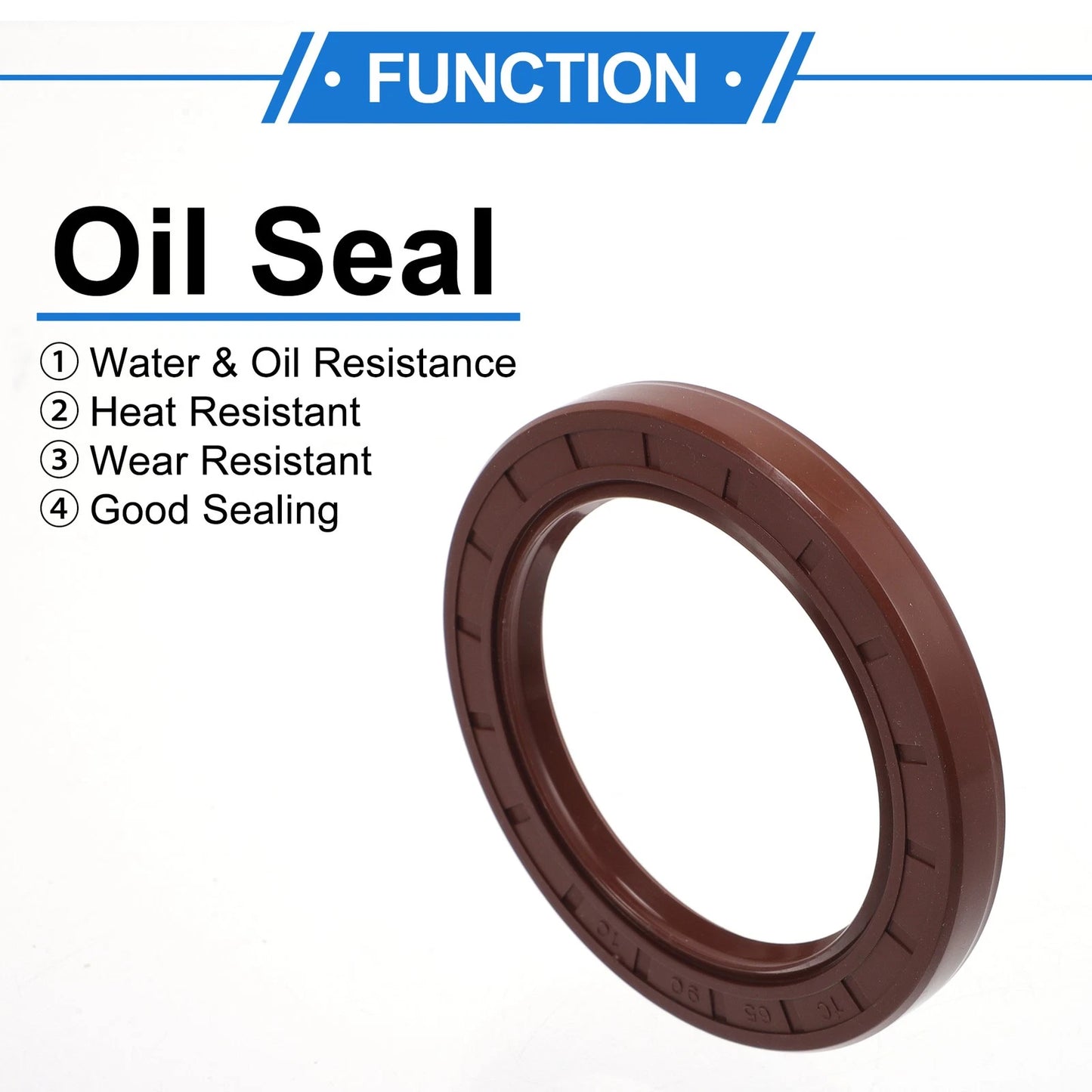 Oil Seal / 65x90x10mm Brown / 2 x Seal Ring Rotary Shaft Seal FKM Rubber for Universal