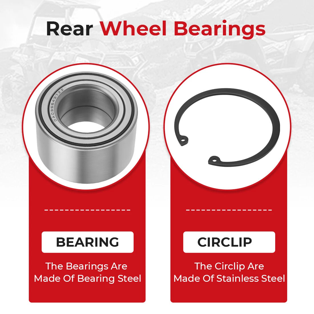Front Wheel Bearings for Polaris Sportsman 300 400 450 500 570 600 700 800 ACE