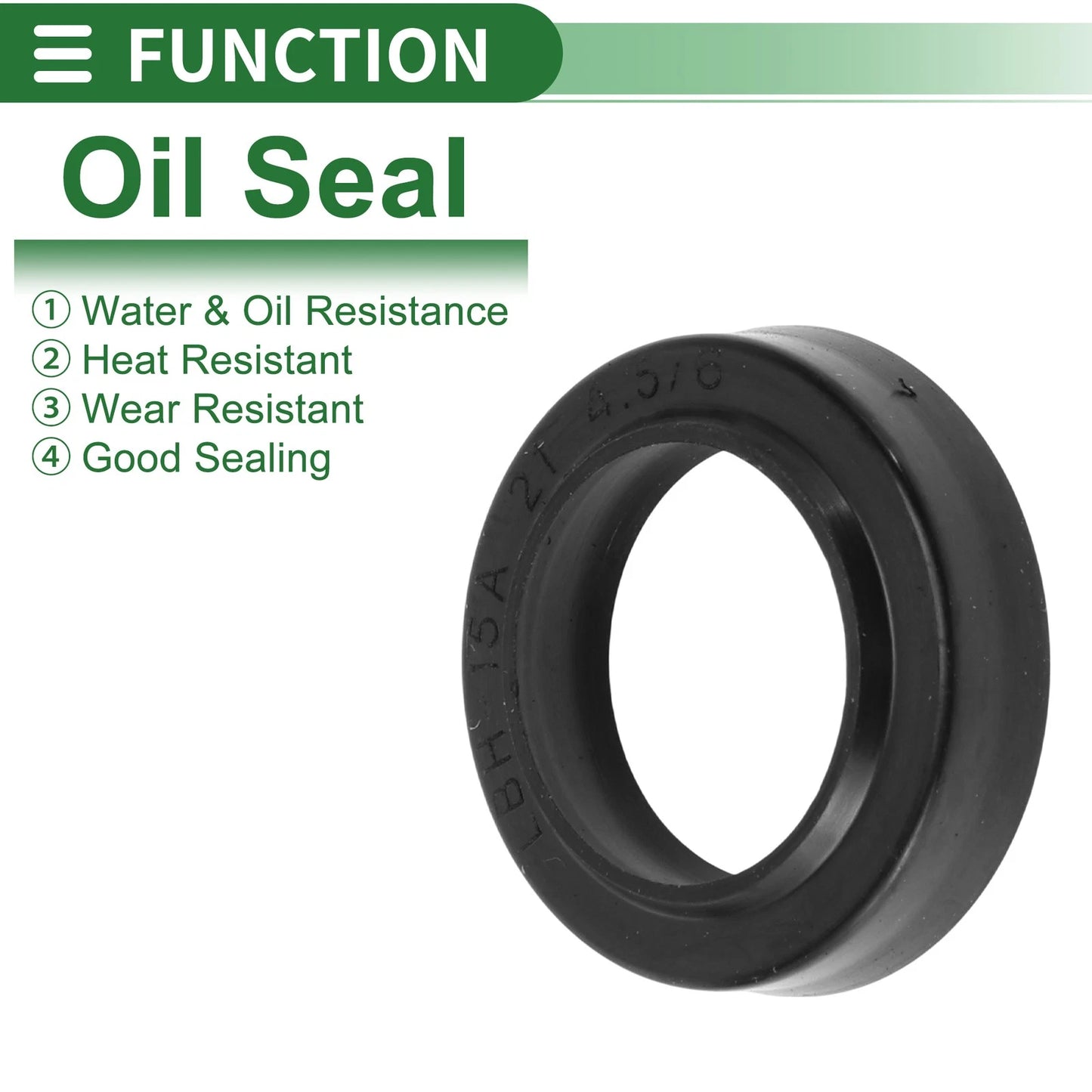 Oil Seal 5 Pcs Rotary Shaft Seal NBR Black 15x21x4.5mm for All Cars