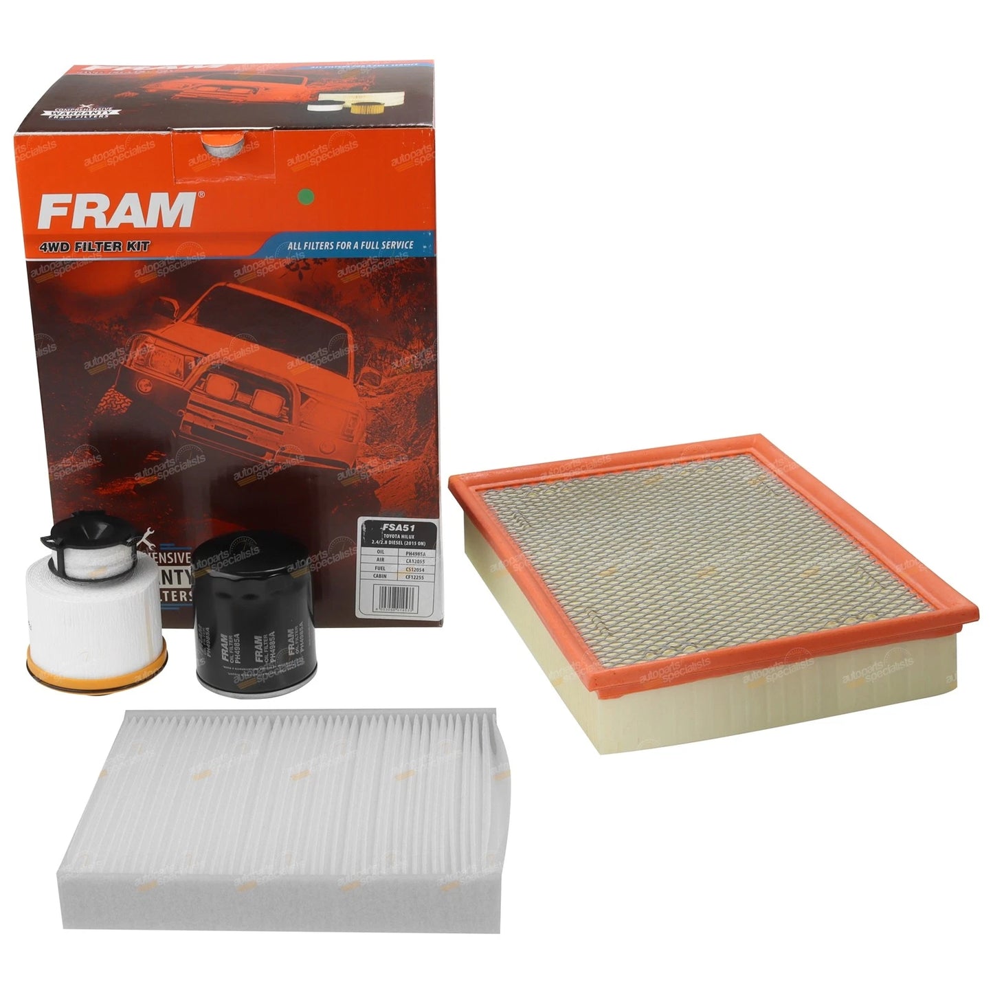 Air Oil Fuel Cabin Filter for Hilux GUN122 GUN125 4cyl 2.4L 2GDFTV